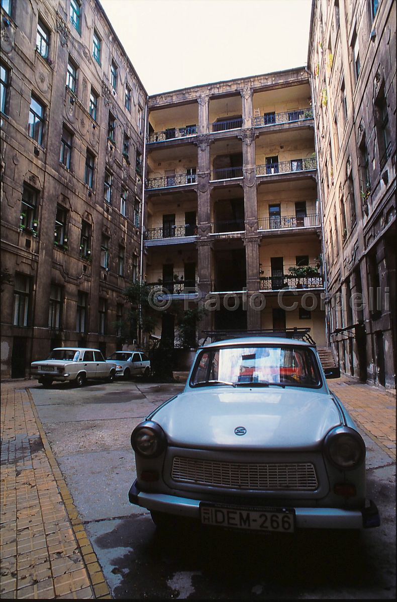 Trabant in a Courtyard, Budapest, Hungary
 (cod:Budapest 09)